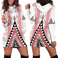 Aotearoa Taniko Hoodie Dress Niho Taniwha Purapura Whetu Mix Poutama LT14 - Polynesian Pride