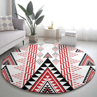 Aotearoa Taniko Round Carpet Niho Taniwha Purapura Whetu Mix Poutama LT14 - Polynesian Pride