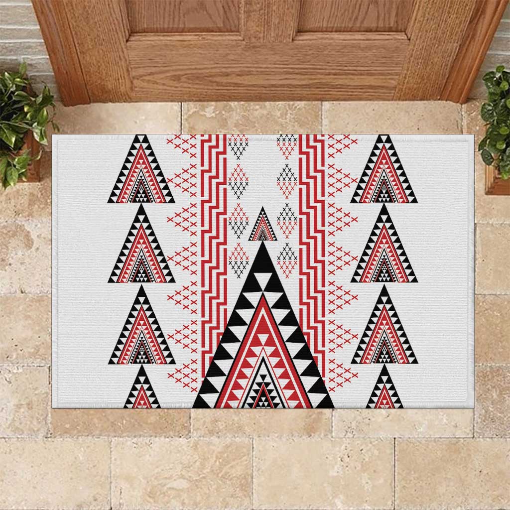 Aotearoa Taniko Rubber Doormat Niho Taniwha Purapura Whetu Mix Poutama
