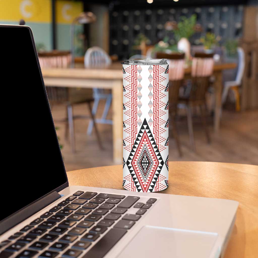 Aotearoa Taniko Skinny Tumbler Niho Taniwha Purapura Whetu Mix Poutama LT14 - Polynesian Pride