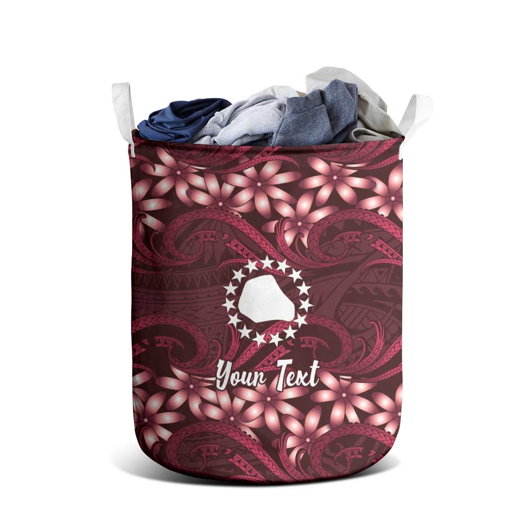 Personalised Cook Islands Mangaia Laundry Basket Tiare Maori Polynesian Waves Tattoo