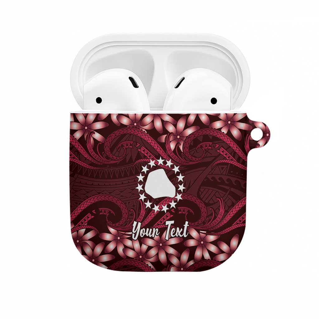 Personalised Cook Islands Mangaia AirPods Case Tiare Maori Polynesian Waves Tattoo