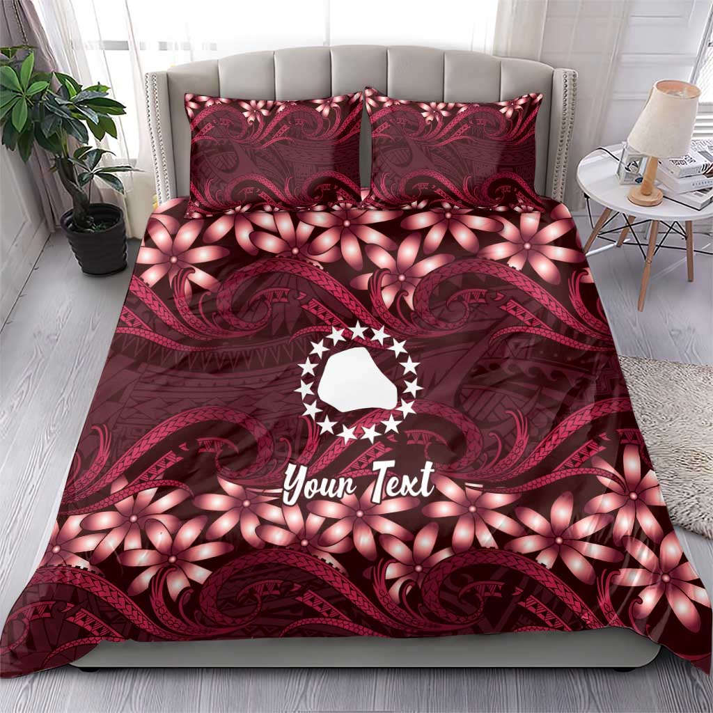 Personalised Cook Islands Mangaia Bedding Set Tiare Maori Polynesian Waves Tattoo