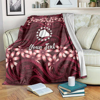 Personalised Cook Islands Mangaia Blanket Tiare Maori Polynesian Waves Tattoo LT14 Burgundy - Polynesian Pride