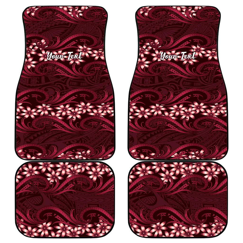 Personalised Cook Islands Mangaia Car Mats Tiare Maori Polynesian Waves Tattoo LT14 - Polynesian Pride