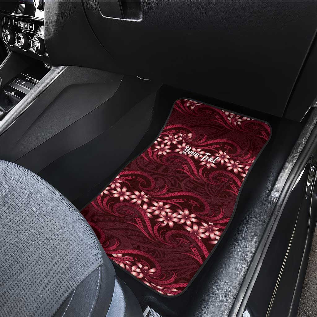 Personalised Cook Islands Mangaia Car Mats Tiare Maori Polynesian Waves Tattoo LT14 - Polynesian Pride
