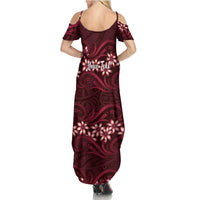 Personalised Cook Islands Mangaia Family Matching Summer Maxi Dress and Hawaiian Shirt Tiare Maori Polynesian Waves Tattoo LT14 - Polynesian Pride