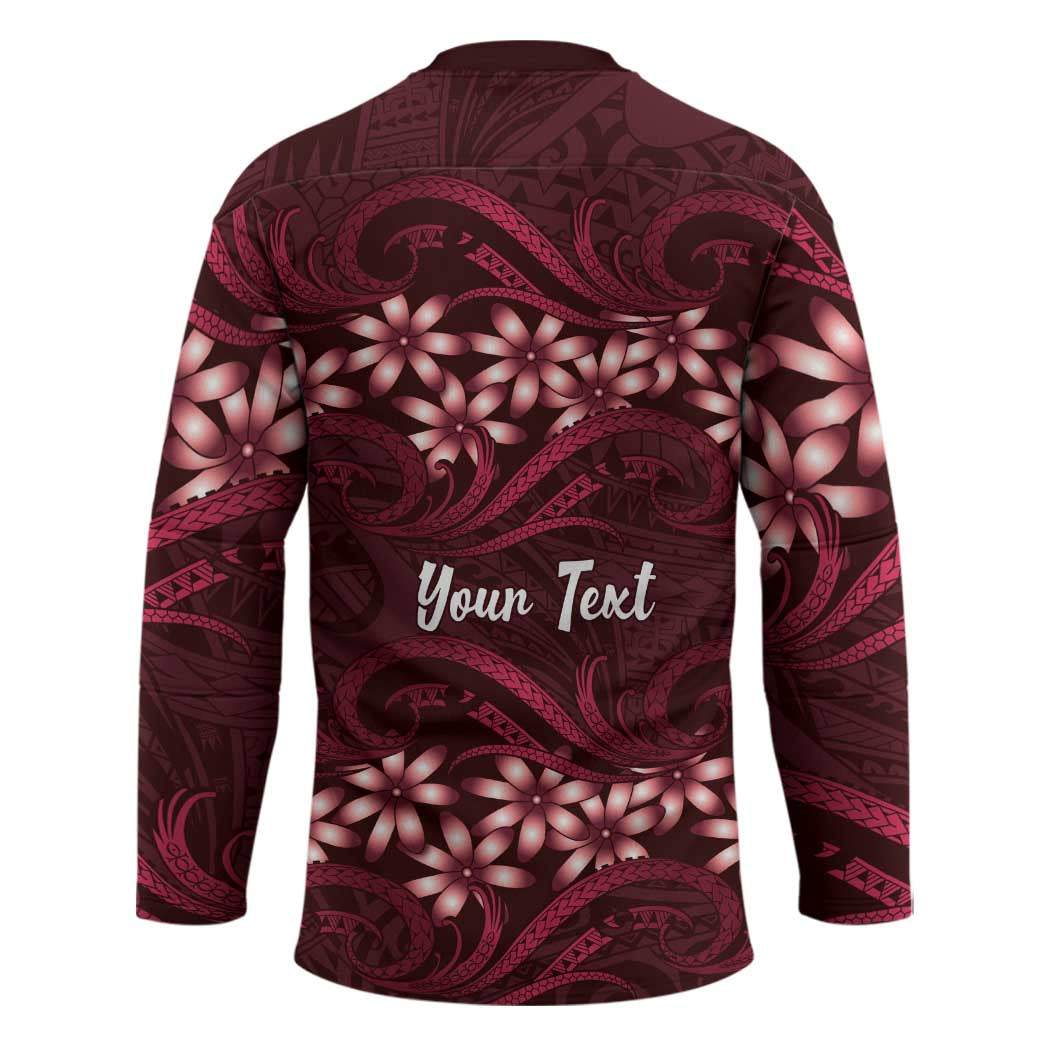 Personalised Cook Islands Mangaia Hockey Jersey Tiare Maori Polynesian Waves Tattoo LT14 - Polynesian Pride
