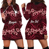 Personalised Cook Islands Mangaia Hoodie Dress Tiare Maori Polynesian Waves Tattoo LT14 - Polynesian Pride
