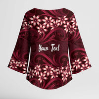 Personalised Cook Islands Mangaia Kimono Sleeve Blouse Tiare Maori Polynesian Waves Tattoo