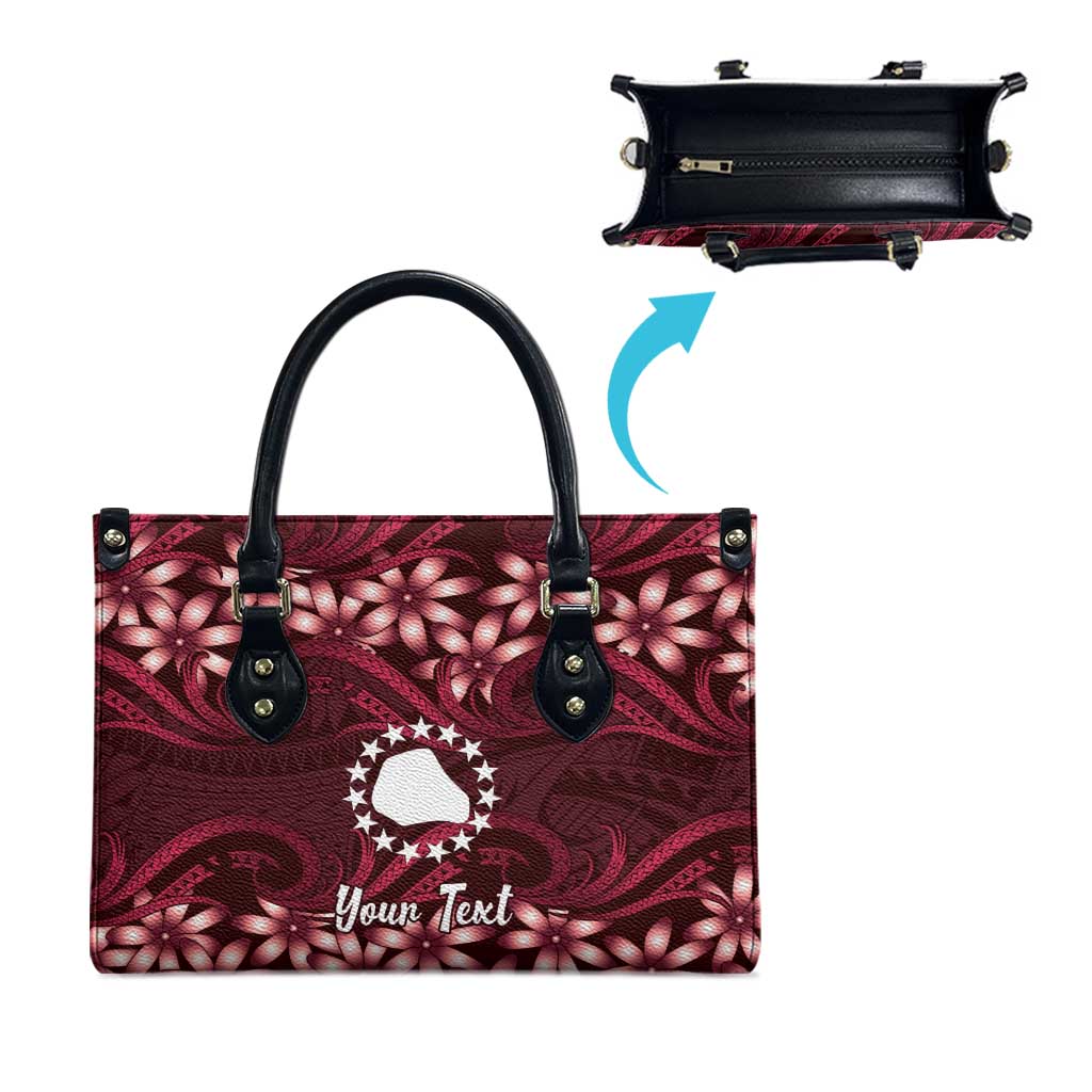 Personalised Cook Islands Mangaia Leather Bag Tiare Maori Polynesian Waves Tattoo