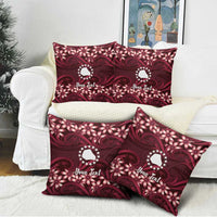 Personalised Cook Islands Mangaia Pillow Cover Tiare Maori Polynesian Waves Tattoo