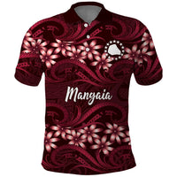 Personalised Cook Islands Mangaia Polo Shirt Tiare Maori Polynesian Waves Tattoo