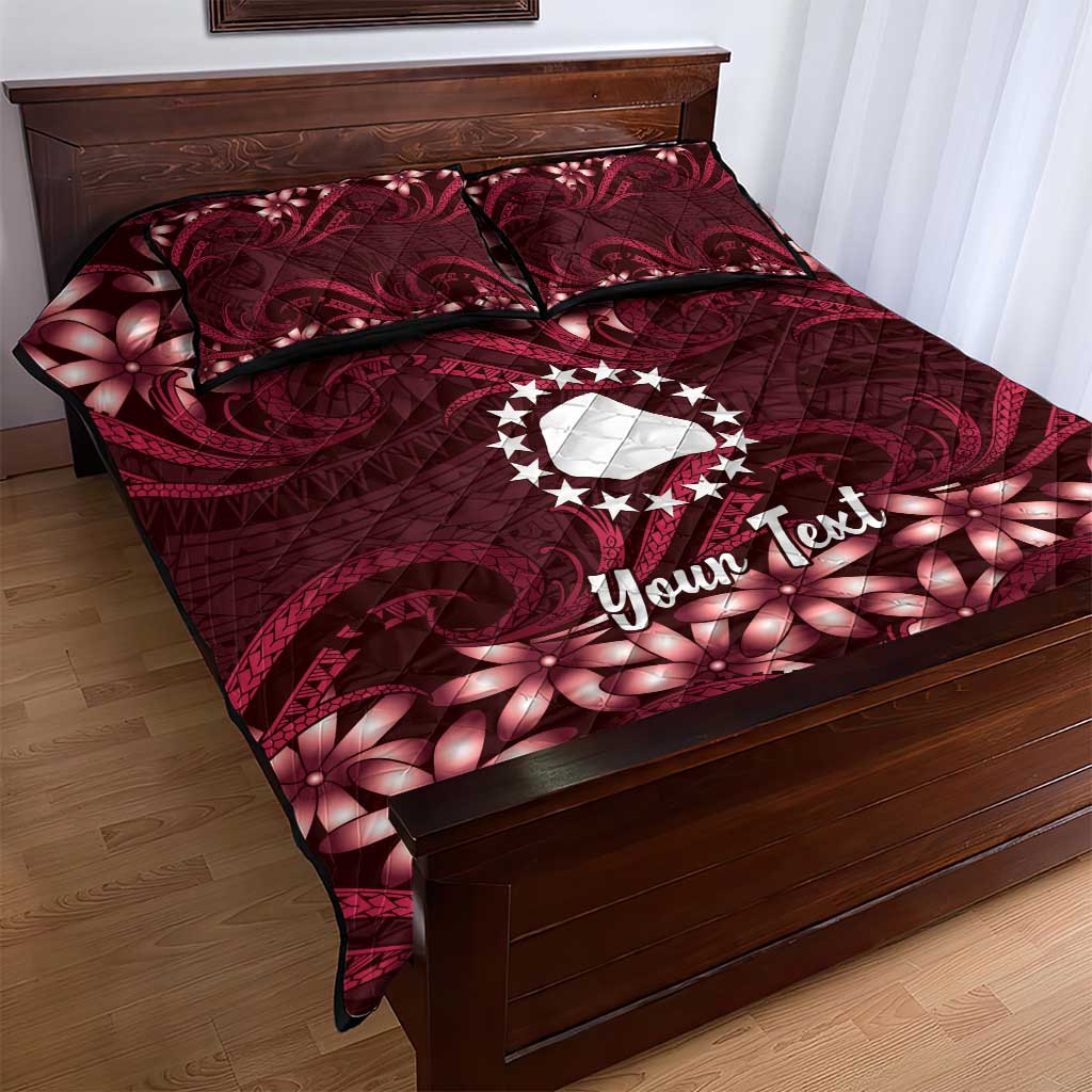Personalised Cook Islands Mangaia Quilt Bed Set Tiare Maori Polynesian Waves Tattoo