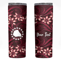 Personalised Cook Islands Mangaia Skinny Tumbler Tiare Maori Polynesian Waves Tattoo LT14 Burgundy - Polynesian Pride