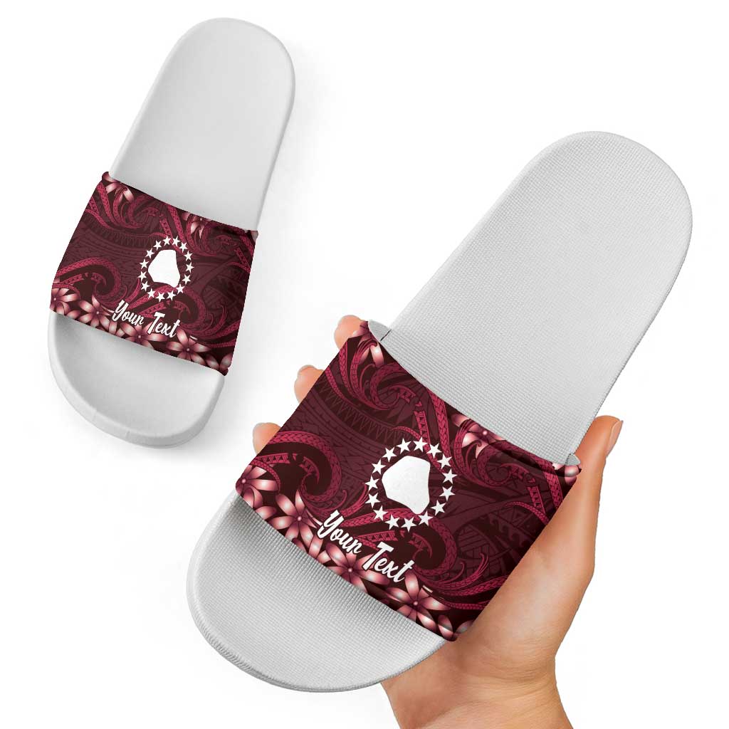 Personalised Cook Islands Mangaia Slide Sandals Tiare Maori Polynesian Waves Tattoo LT14 - Polynesian Pride