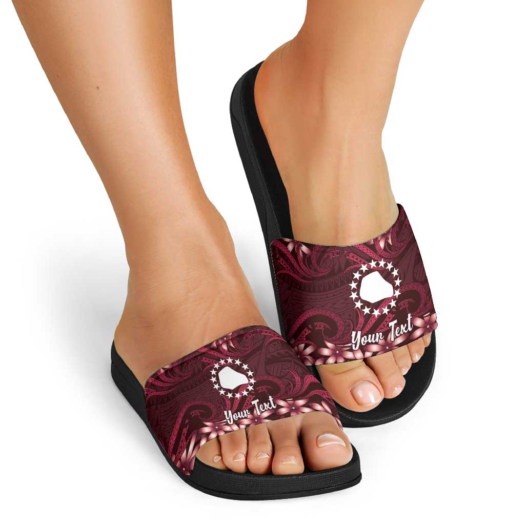 Personalised Cook Islands Mangaia Slide Sandals Tiare Maori Polynesian Waves Tattoo LT14 - Polynesian Pride