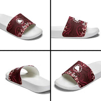 Personalised Cook Islands Mangaia Slide Sandals Tiare Maori Polynesian Waves Tattoo LT14 - Polynesian Pride