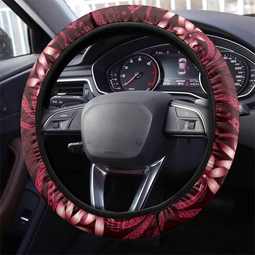 Cook Islands Mangaia Steering Wheel Cover Tiare Maori Polynesian Waves Tattoo LT14 - Polynesian Pride