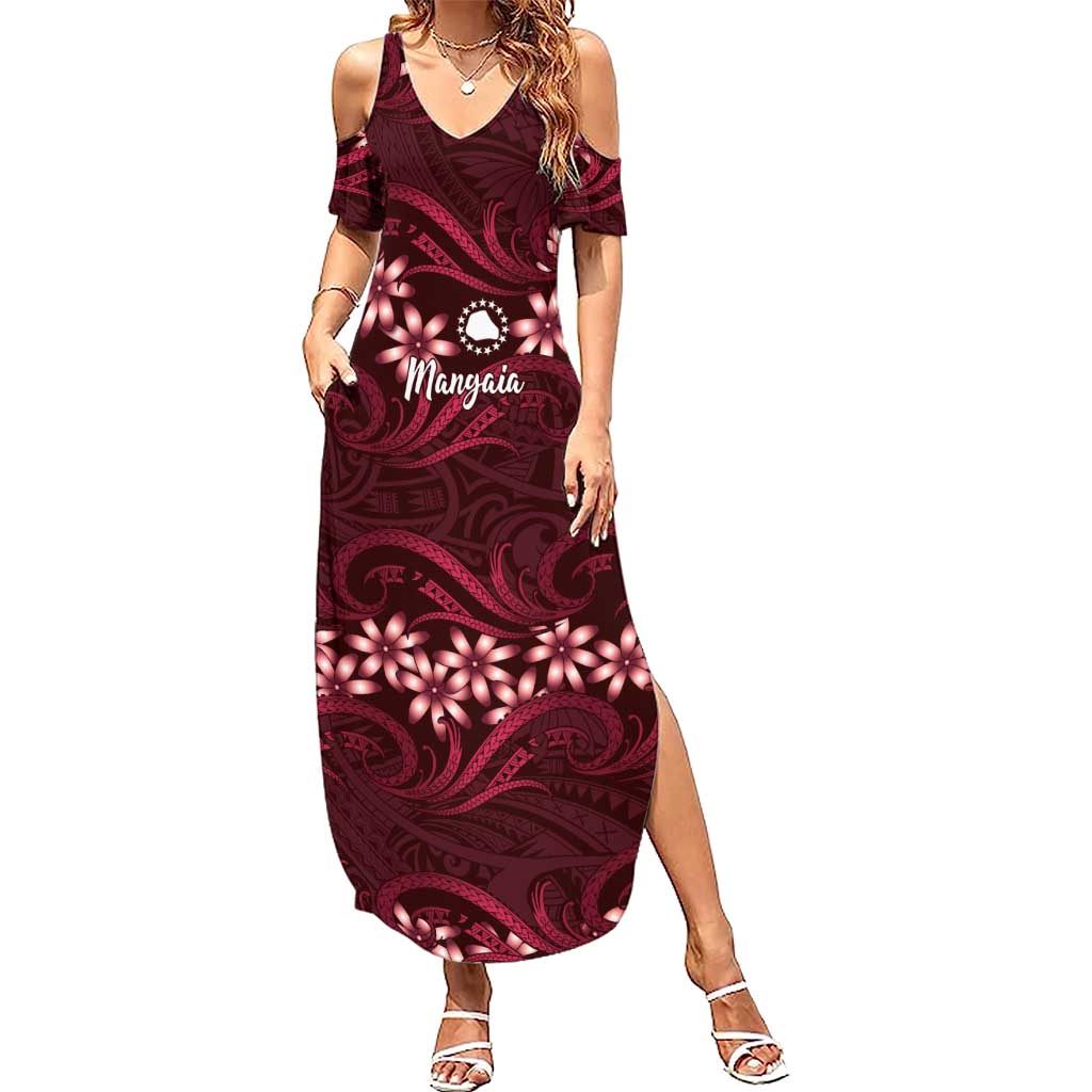 Personalised Cook Islands Mangaia Summer Maxi Dress Tiare Maori Polynesian Waves Tattoo