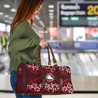 Personalised Cook Islands Mangaia Travel Bag Tiare Maori Polynesian Waves Tattoo