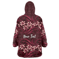 Personalised Cook Islands Mangaia Wearable Blanket Hoodie Tiare Maori Polynesian Waves Tattoo LT14 - Polynesian Pride