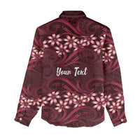 Personalised Cook Islands Mangaia Women Casual Shirt Tiare Maori Polynesian Waves Tattoo LT14 - Polynesian Pride