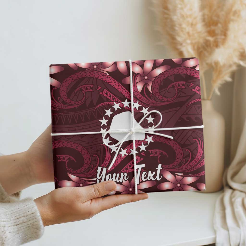 Personalised Cook Islands Mangaia Wrapping Paper Tiare Maori Polynesian Waves Tattoo