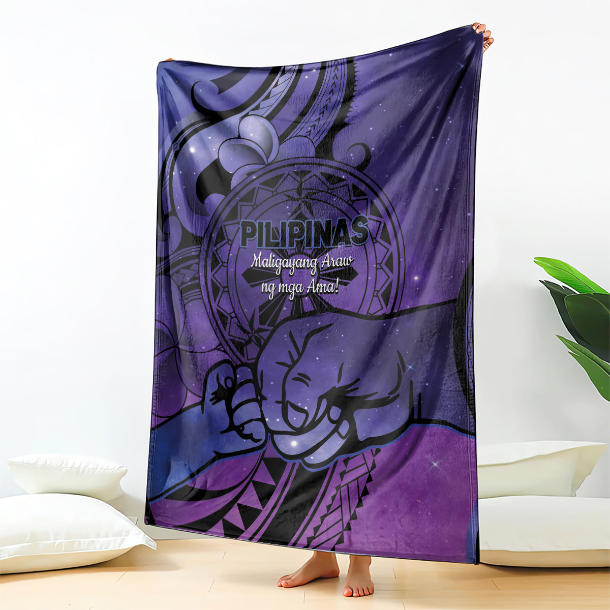 Philippines Father's Day Blanket Polynesian Tattoo Galaxy Vibes