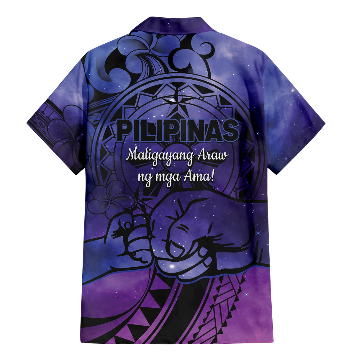 Philippines Father's Day Family Matching Mermaid Dress and Hawaiian Shirt Polynesian Tattoo Galaxy Vibes LT14 - Polynesian Pride