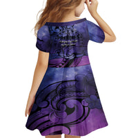 Philippines Father's Day Family Matching Off The Shoulder Long Sleeve Dress and Hawaiian Shirt Polynesian Tattoo Galaxy Vibes LT14 - Polynesian Pride