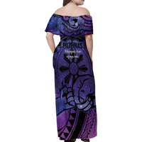 Philippines Father's Day Family Matching Off Shoulder Maxi Dress and Hawaiian Shirt Polynesian Tattoo Galaxy Vibes LT14 - Polynesian Pride