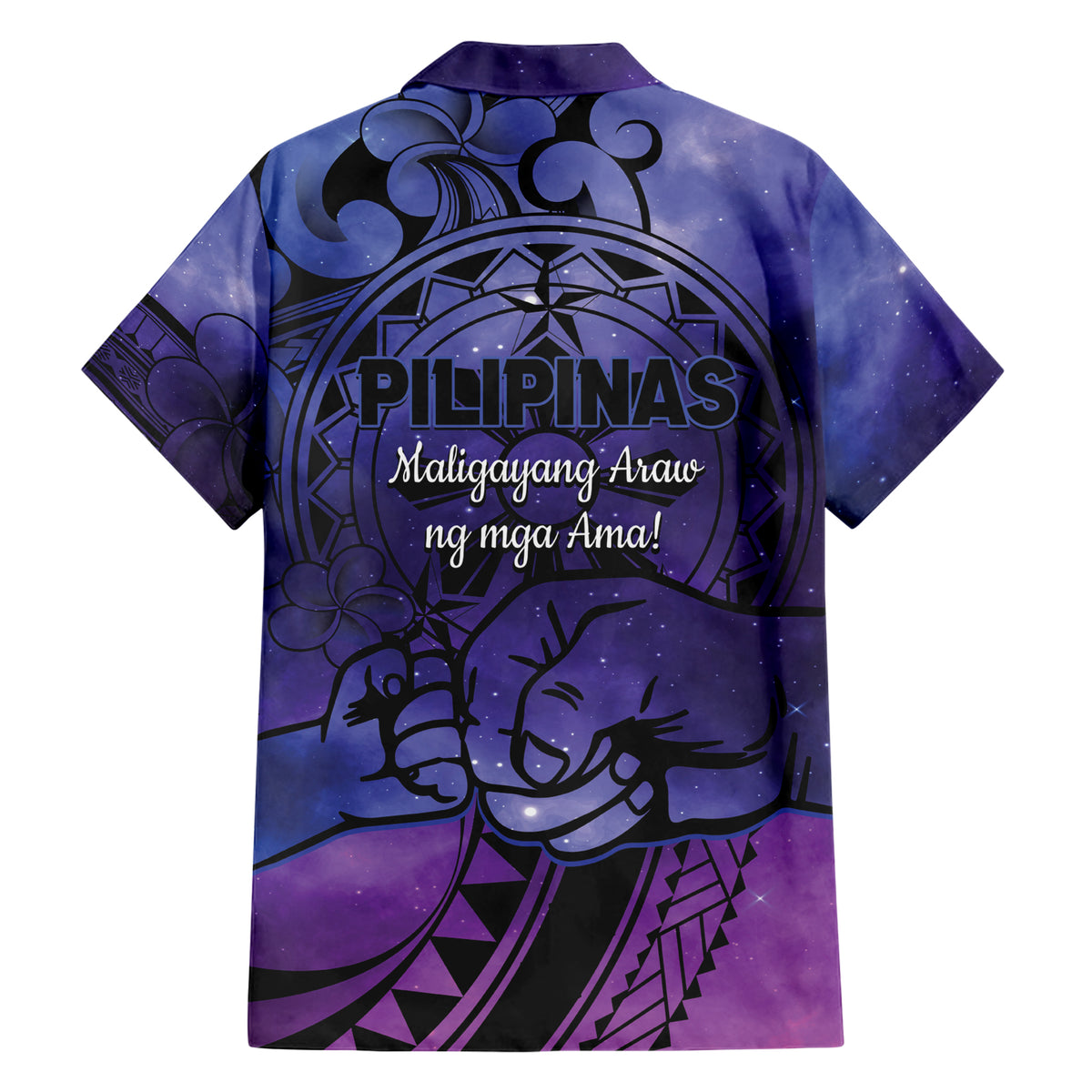 Philippines Father's Day Family Matching Short Sleeve Bodycon Dress and Hawaiian Shirt Polynesian Tattoo Galaxy Vibes LT14 - Polynesian Pride
