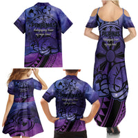 Philippines Father's Day Family Matching Summer Maxi Dress and Hawaiian Shirt Polynesian Tattoo Galaxy Vibes LT14 - Polynesian Pride