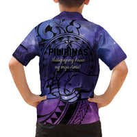 Philippines Father's Day Family Matching Tank Maxi Dress and Hawaiian Shirt Polynesian Tattoo Galaxy Vibes LT14 - Polynesian Pride