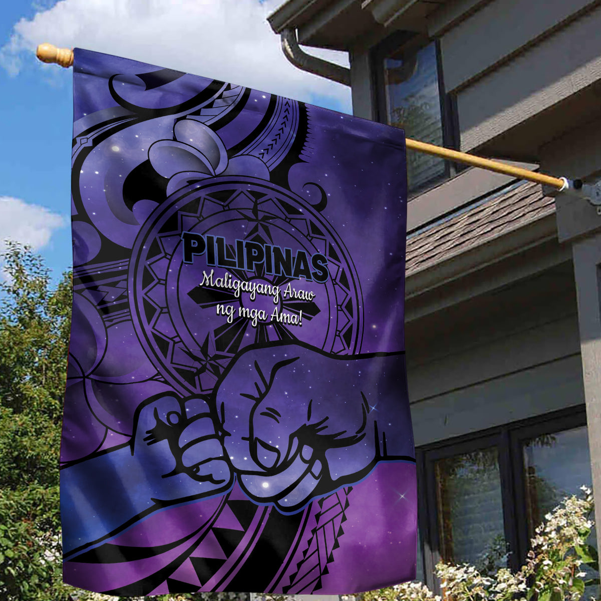 Philippines Father's Day Garden Flag Polynesian Tattoo Galaxy Vibes LT14 - Polynesian Pride