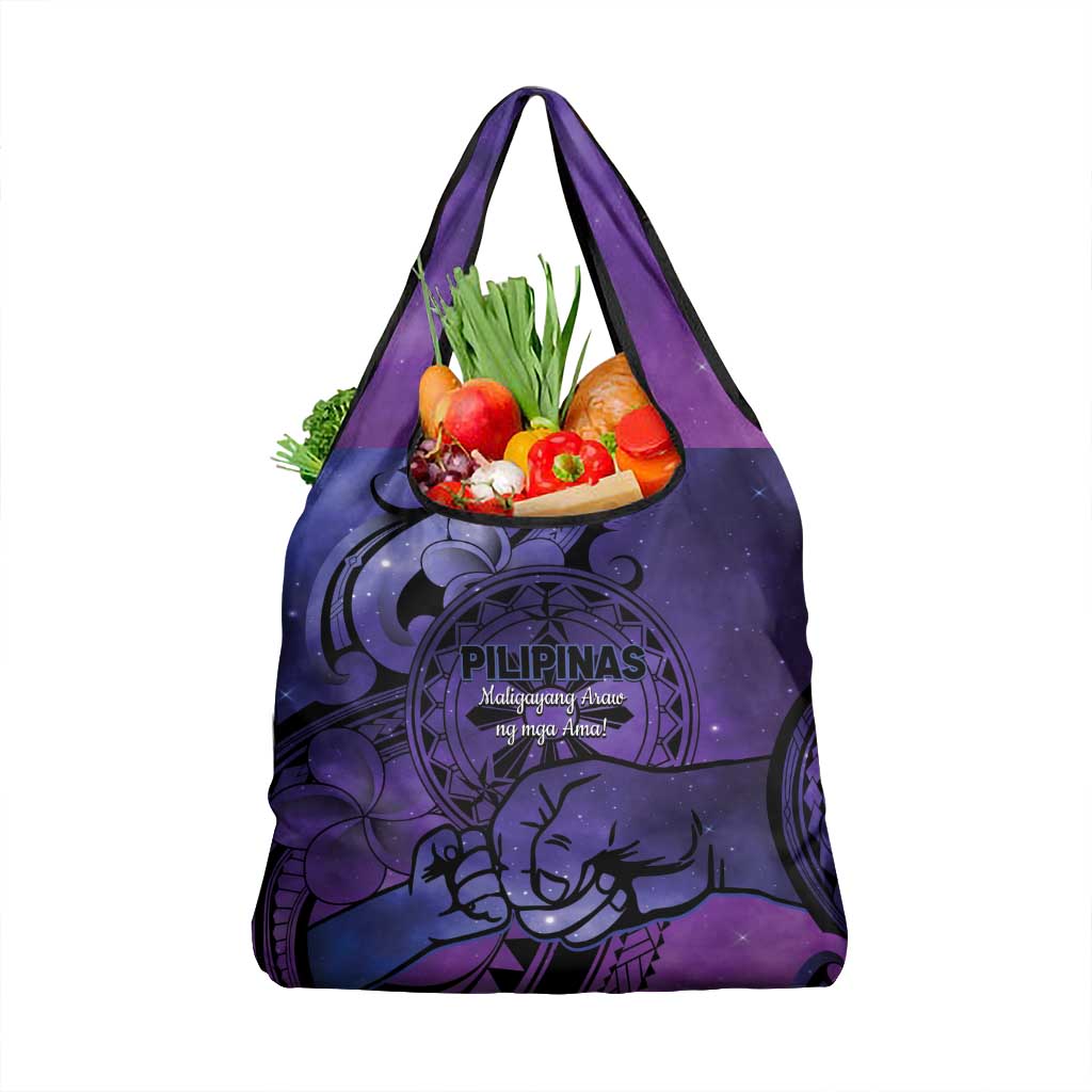 Philippines Father's Day Grocery Bag Polynesian Tattoo Galaxy Vibes LT14 1-pack One Size Blue - Polynesian Pride
