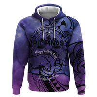 Philippines Father's Day Hoodie Polynesian Tattoo Galaxy Vibes LT14 Pullover Hoodie Blue - Polynesian Pride