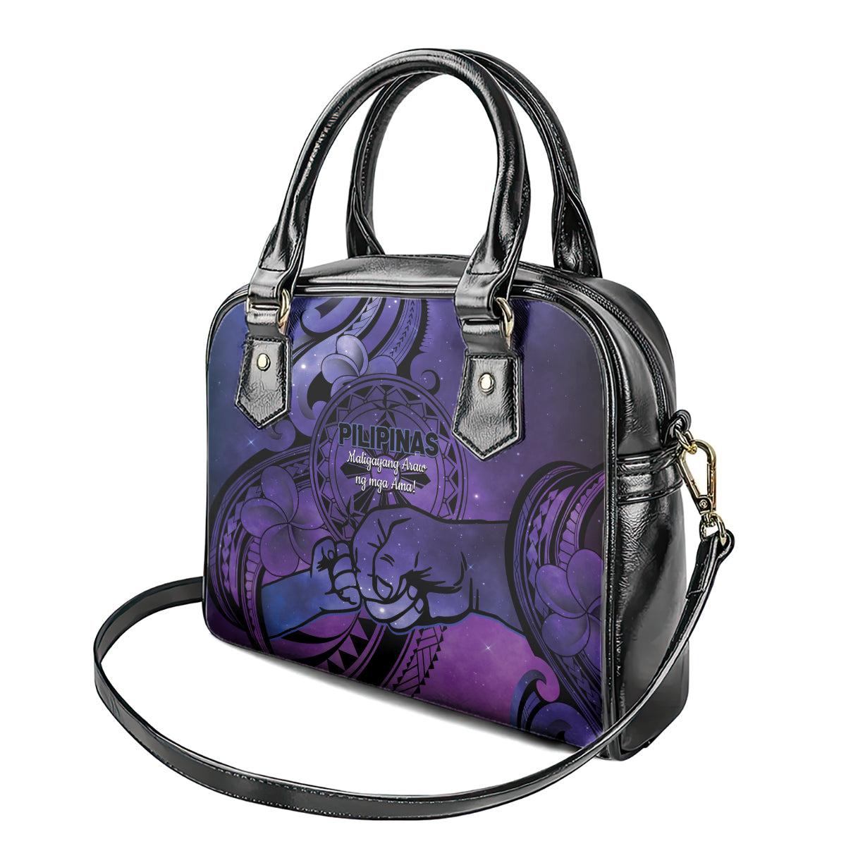 Philippines Father's Day Shoulder Handbag Polynesian Tattoo Galaxy Vibes