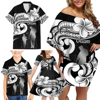 Guam Father's Day Family Matching Off Shoulder Short Dress and Hawaiian Shirt Chamorro Latte Stone Polynesian Pattern LT14 - Polynesian Pride