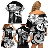 Guam Father's Day Family Matching Off Shoulder Short Dress and Hawaiian Shirt Chamorro Latte Stone Polynesian Pattern LT14 - Polynesian Pride