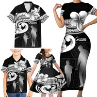 Guam Father's Day Family Matching Short Sleeve Bodycon Dress and Hawaiian Shirt Chamorro Latte Stone Polynesian Pattern LT14 - Polynesian Pride