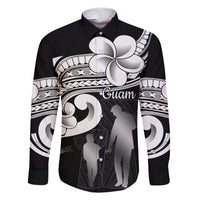 Guam Father's Day Family Matching Short Sleeve Bodycon Dress and Hawaiian Shirt Chamorro Latte Stone Polynesian Pattern LT14 Dad's Shirt - Long Sleeve Black - Polynesian Pride