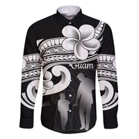 Guam Father's Day Family Matching Summer Maxi Dress and Hawaiian Shirt Chamorro Latte Stone Polynesian Pattern LT14 Dad's Shirt - Long Sleeve Black - Polynesian Pride