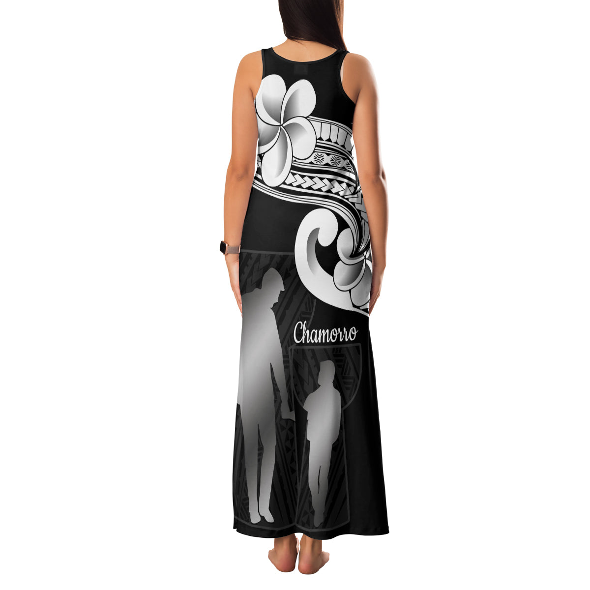 Guam Father's Day Family Matching Tank Maxi Dress and Hawaiian Shirt Chamorro Latte Stone Polynesian Pattern LT14 - Polynesian Pride