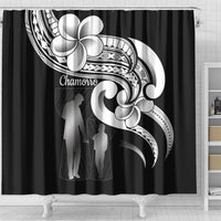 Guam Father's Day Shower Curtain Chamorro Latte Stone Polynesian Pattern