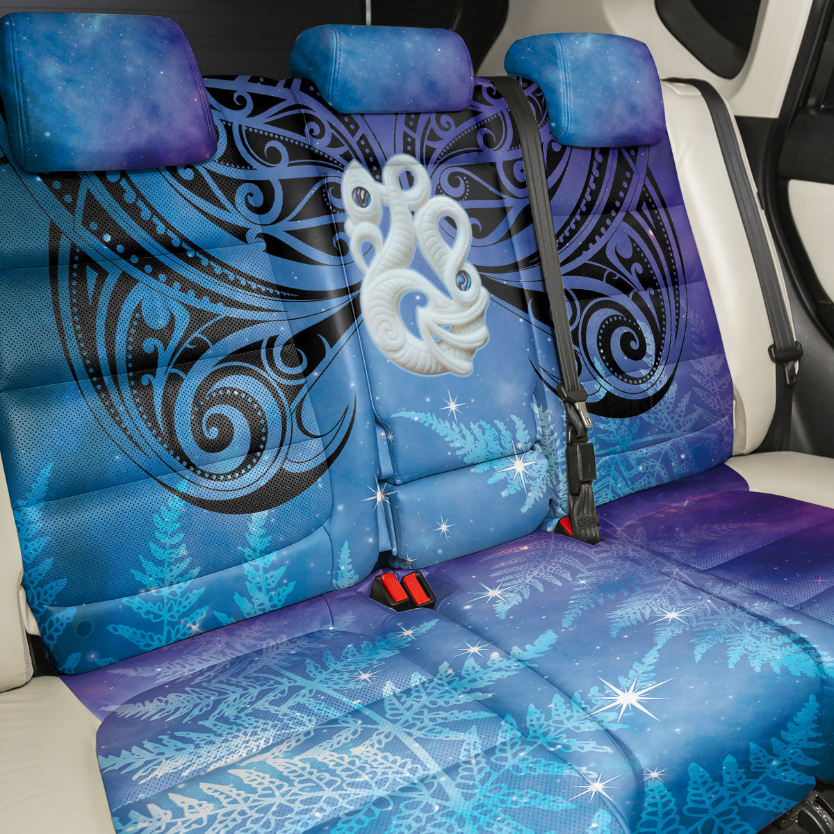 New Zealand Matariki Back Car Seat Cover Aotearoa Maori New Year Manaia Galaxy Vibes LT14 - Polynesian Pride