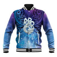 New Zealand Matariki Baseball Jacket Aotearoa Maori New Year Manaia Galaxy Vibes LT14 Unisex Blue - Polynesian Pride