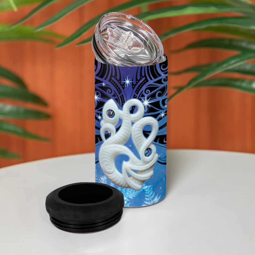 New Zealand Matariki 4 in 1 Can Cooler Tumbler Aotearoa Maori New Year Manaia Galaxy Vibes LT14 - Polynesian Pride