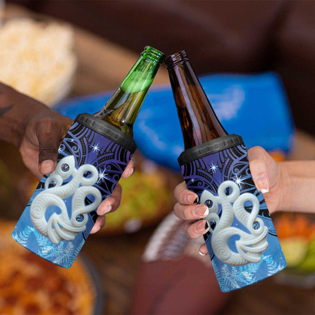 New Zealand Matariki 4 in 1 Can Cooler Tumbler Aotearoa Maori New Year Manaia Galaxy Vibes LT14 - Polynesian Pride